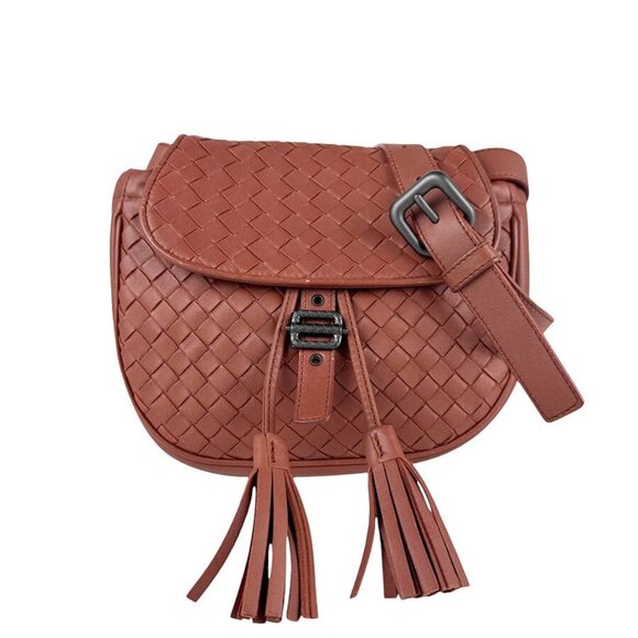 Bottega Veneta Handbags - Auth BOTTEGAVENETA Intrecciato Shoulder Bag Brown Leather -